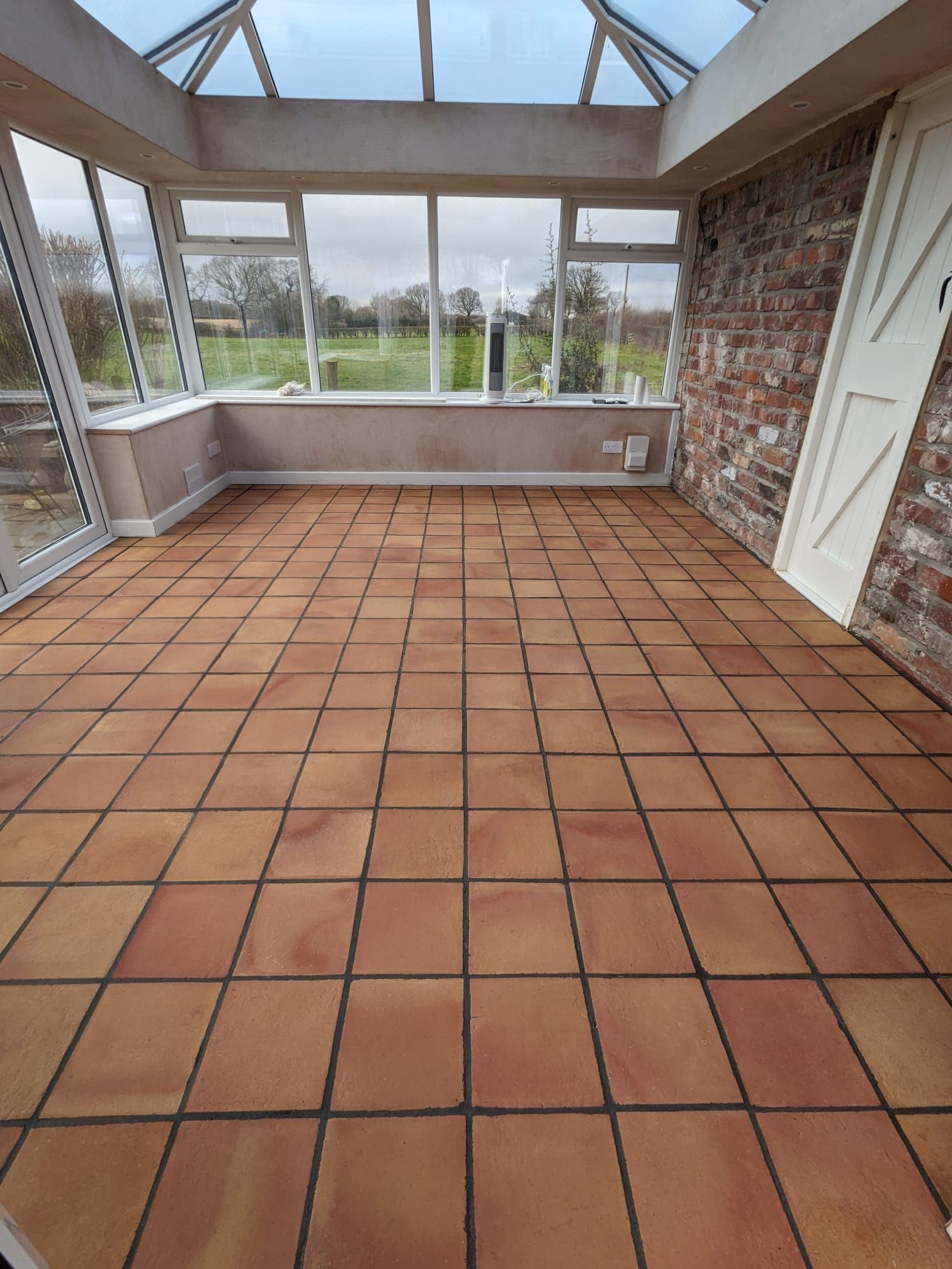 TERRACOTTA TILES AND GROUT DEEP CLEANING AND SEALING IN KNUTSFORD, CHESHIRE, Manchester