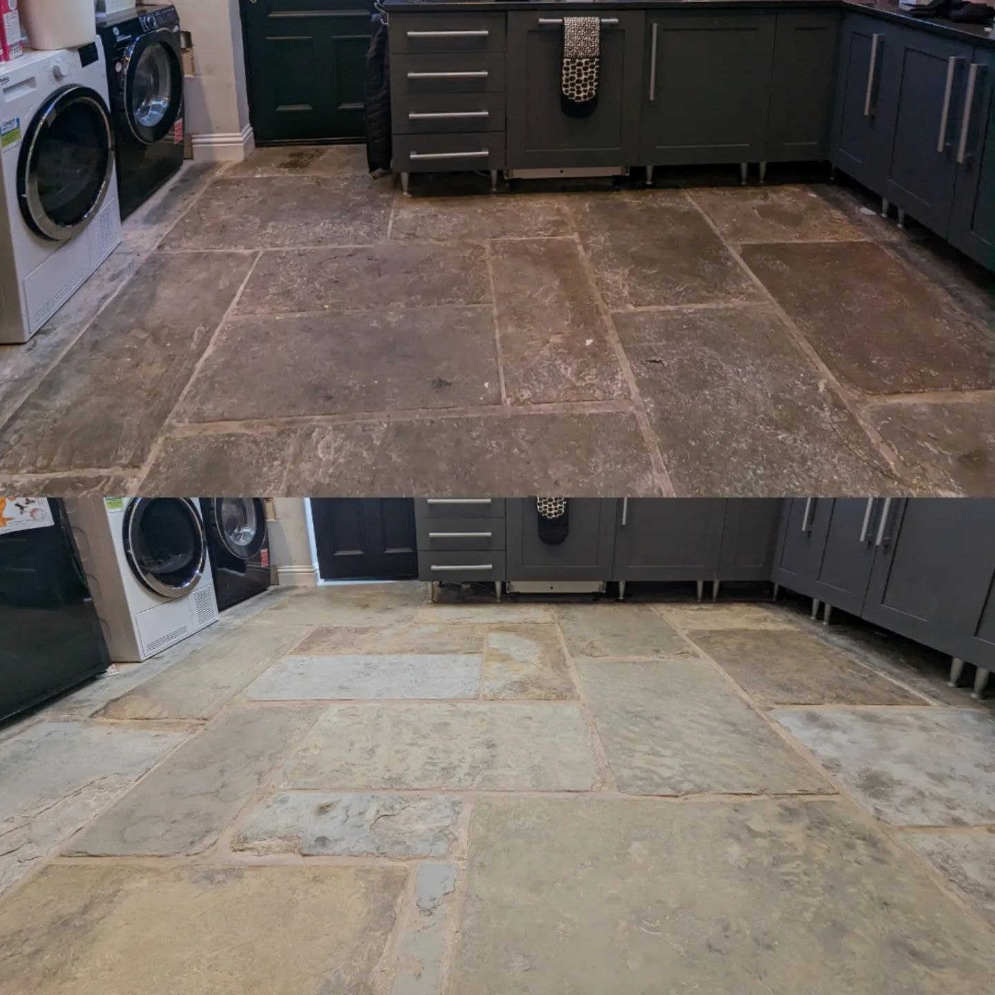 Flagstone floor stone tile cleaning