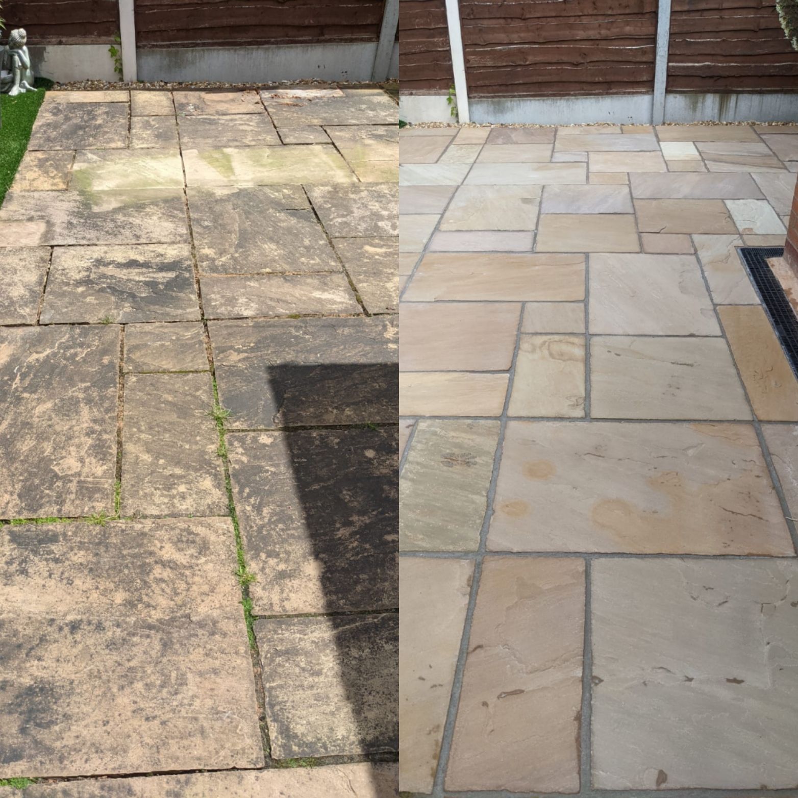 Patio Indian stone cleaning and sealing and regrouting. 