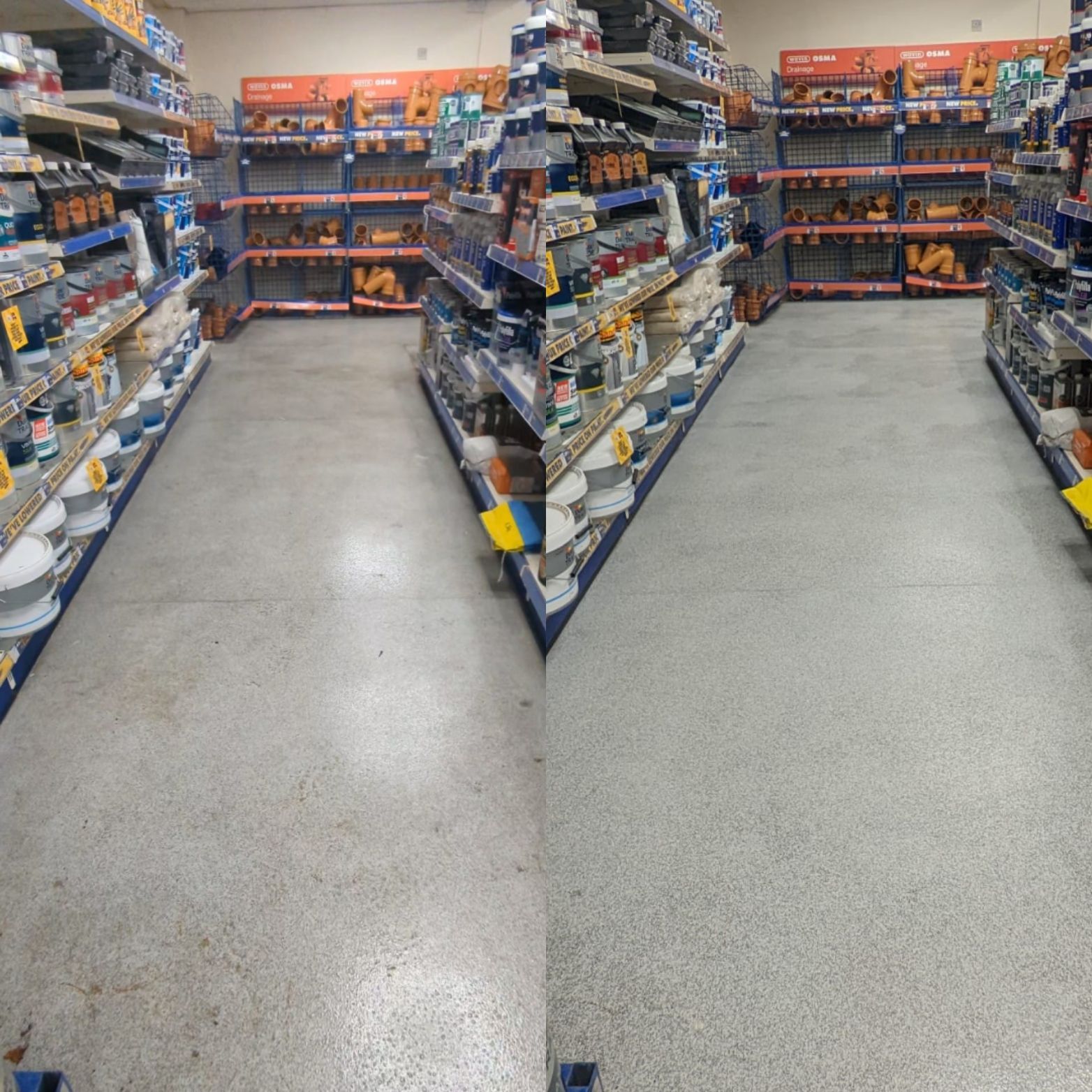 DEEP CLEANING VINYL FLOORING AT A BUILDER'S MERCHANT IN CHESTER