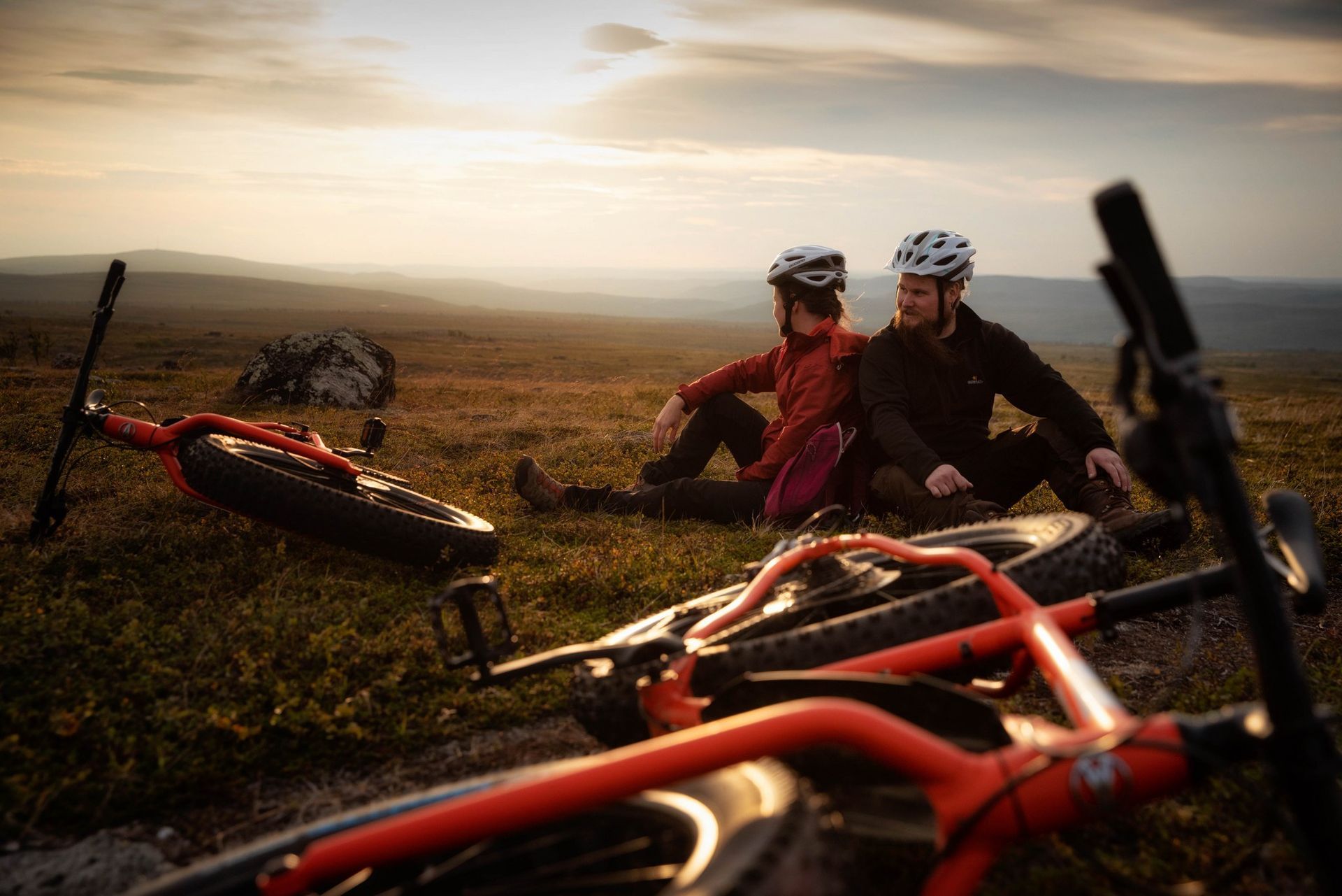 Biking in Utsjoki Lapland nature in summer