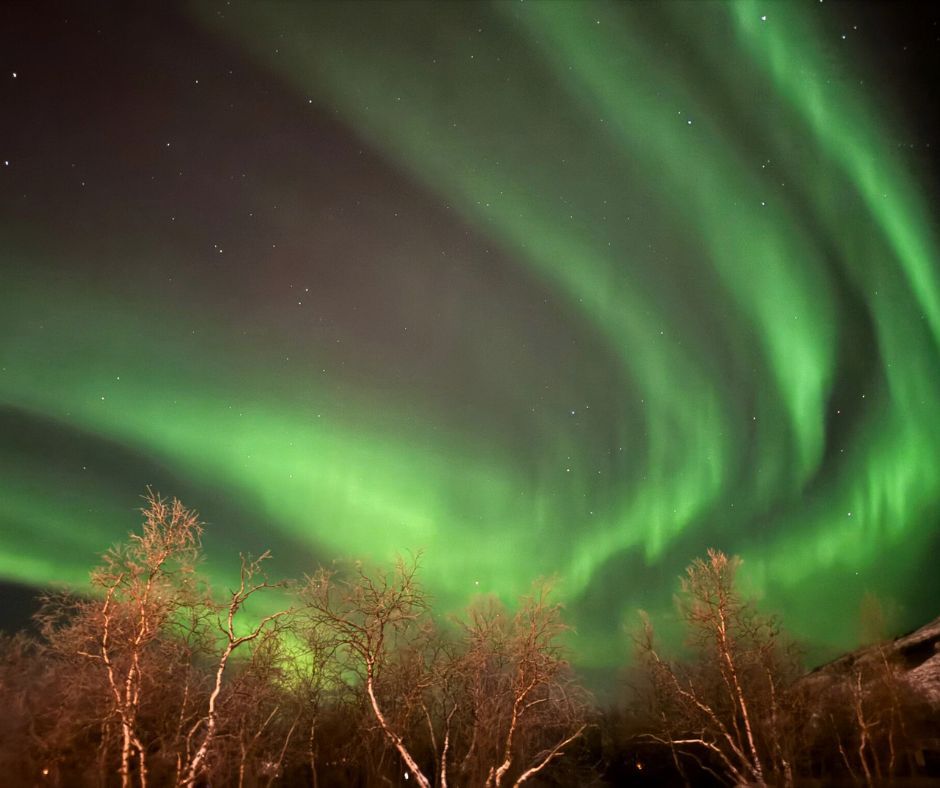 Northern lights, aurora borealis, in Utsjoki