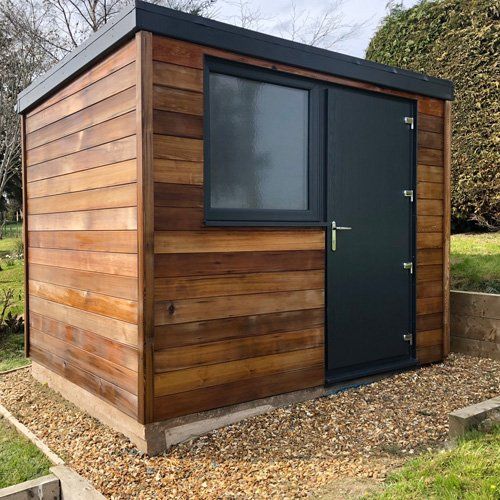 wooden shed with modern design