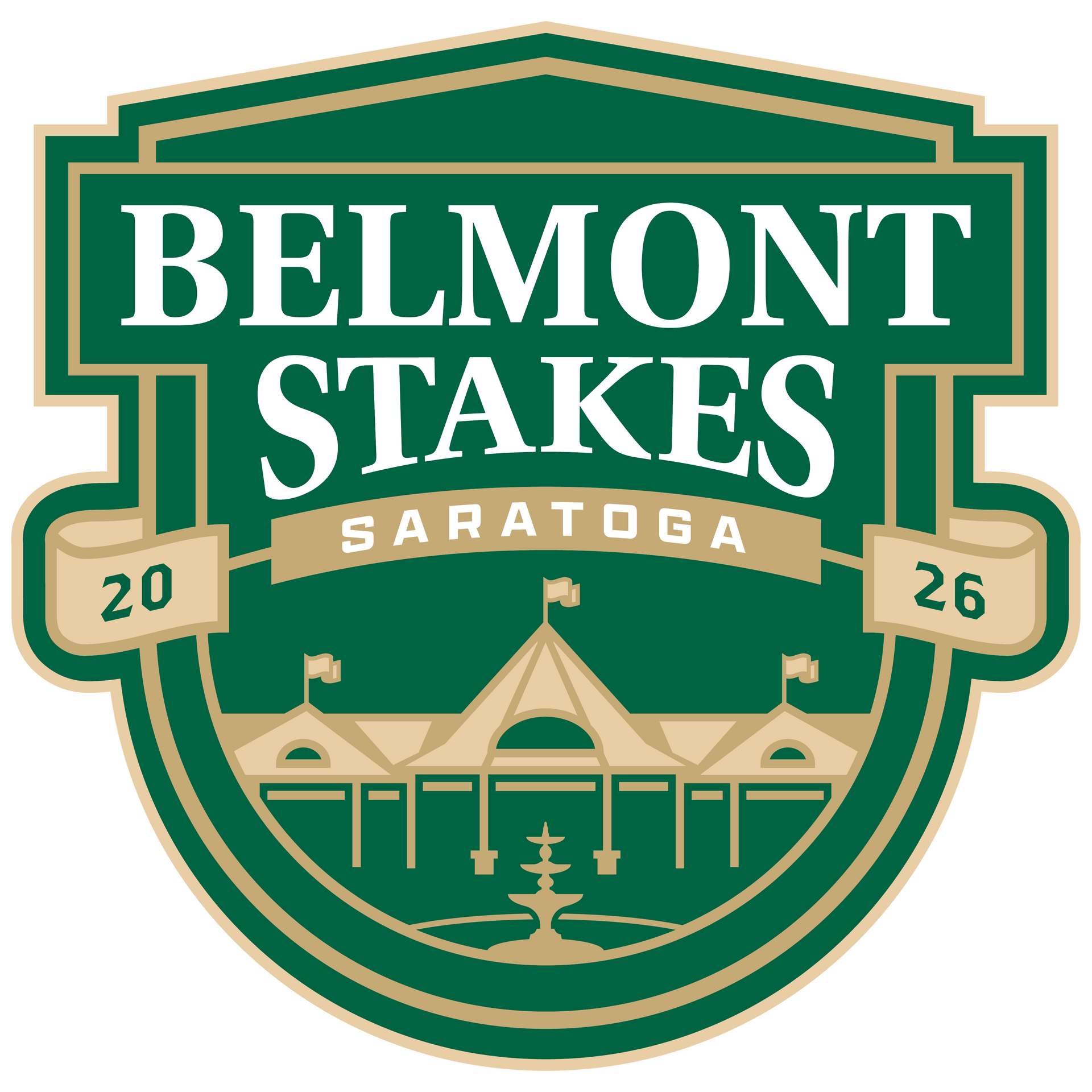 A logo for belmont stakes in saratoga new york