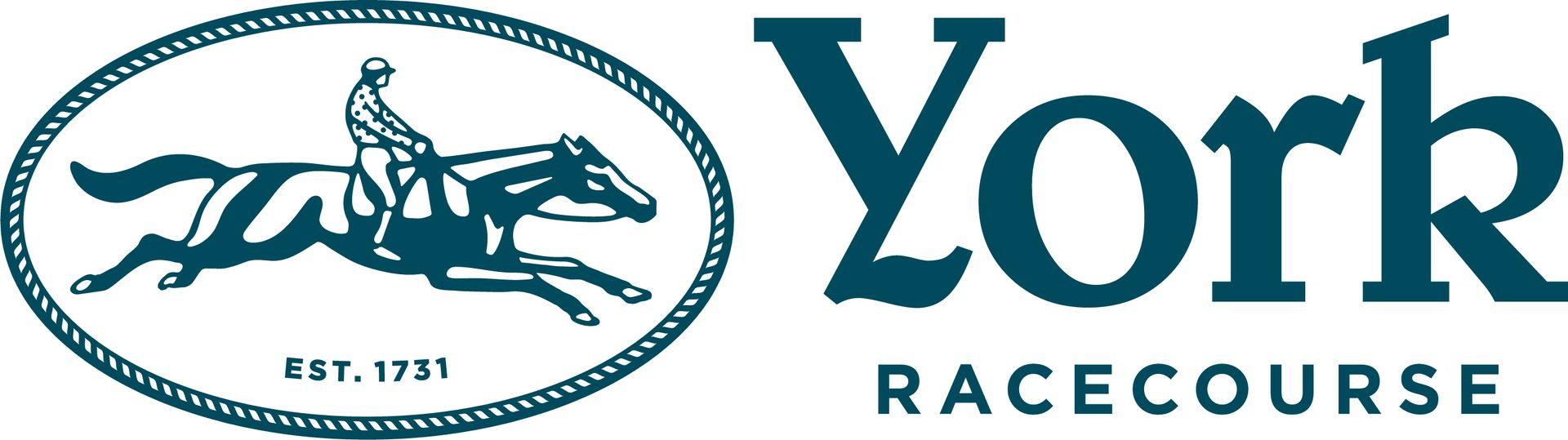 HBA Media | Logo for York Racecourse, featuring an oval emblem of a jockey on a horse and the text