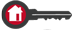 Red key with a house icon.