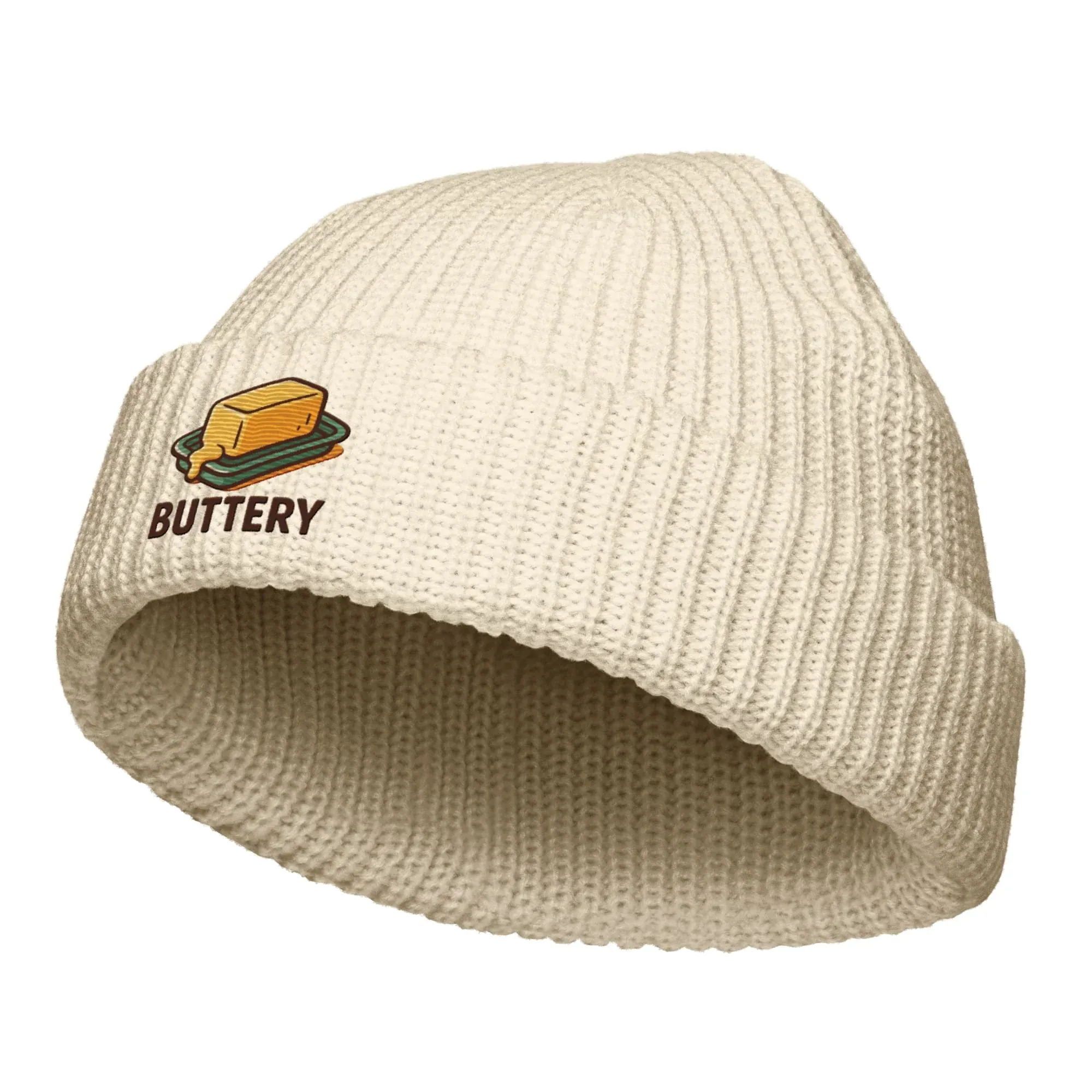 Knit Fisherman Beanie - Buttery Ecru