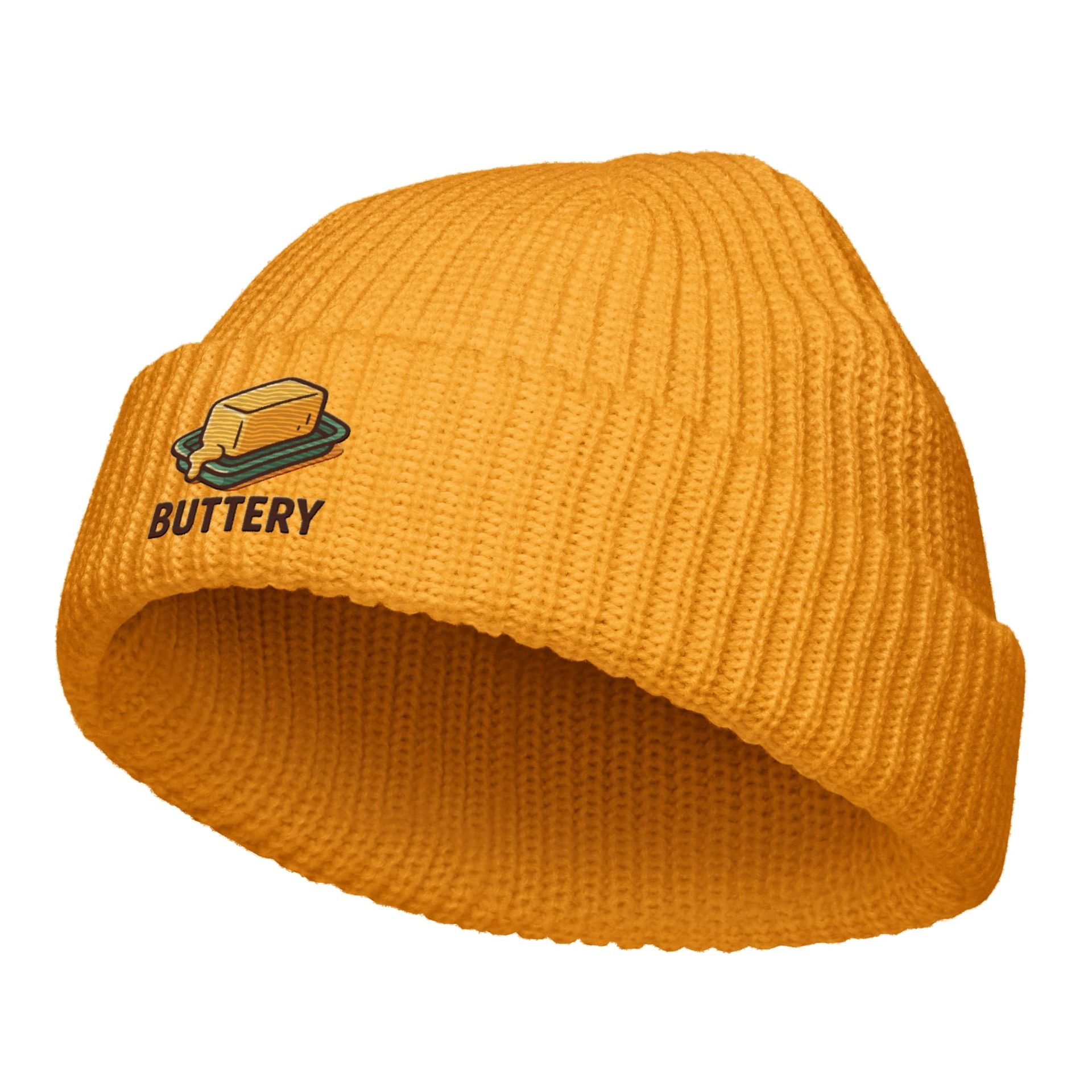 Knit Fisherman Beanie - Buttery Gold