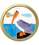 A pelican is sitting on a dock in the ocean for Pelican Lift Service.