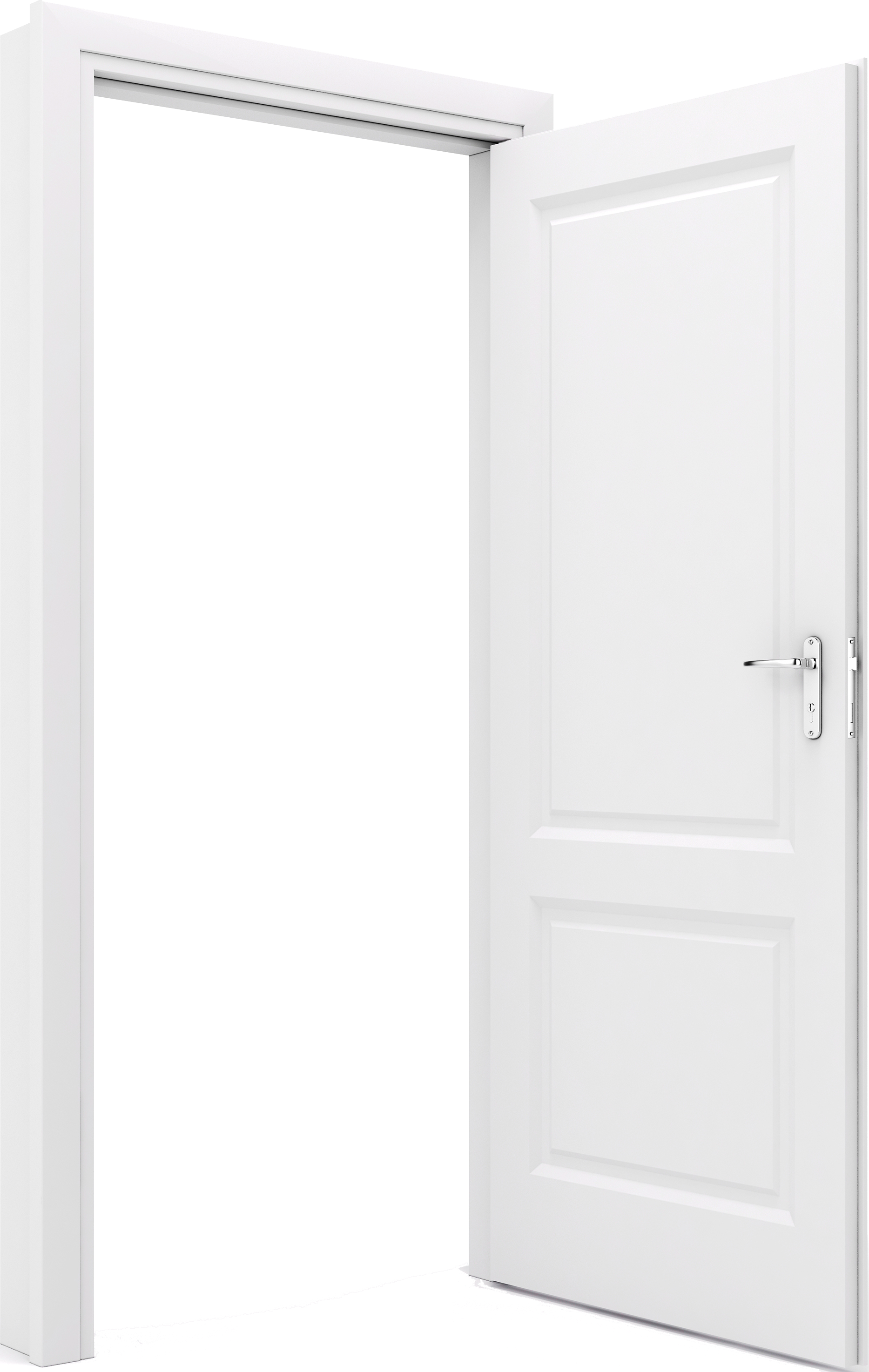 a white door is open