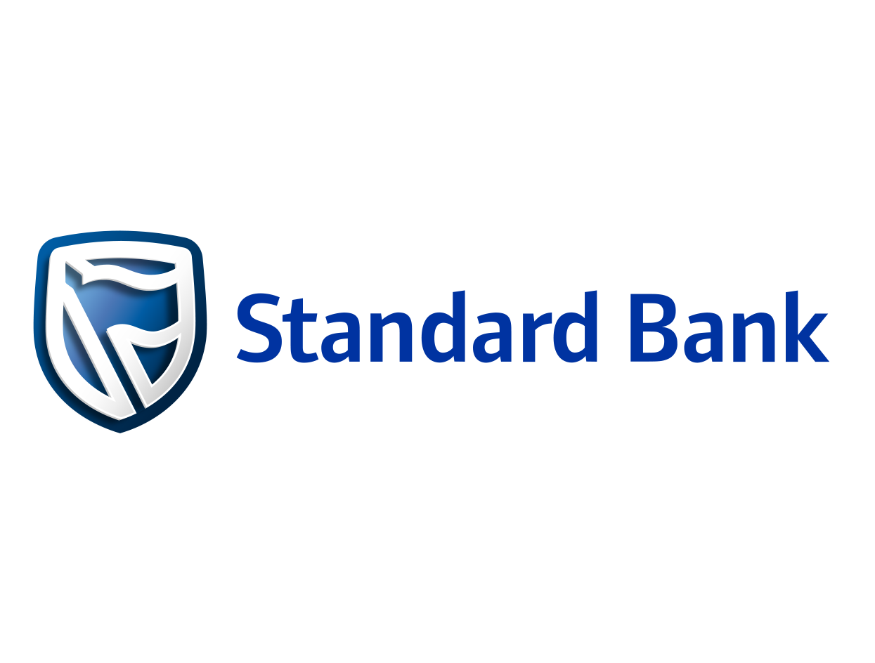 Standard Bank logo: blue shield with white waves, text "Standard Bank".