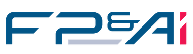 FP&AI logo with blue letters and a red 