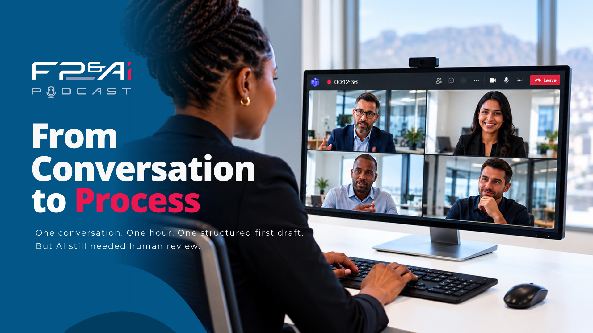 Business professional in a virtual meeting illustrating how AI can turn conversations into structure