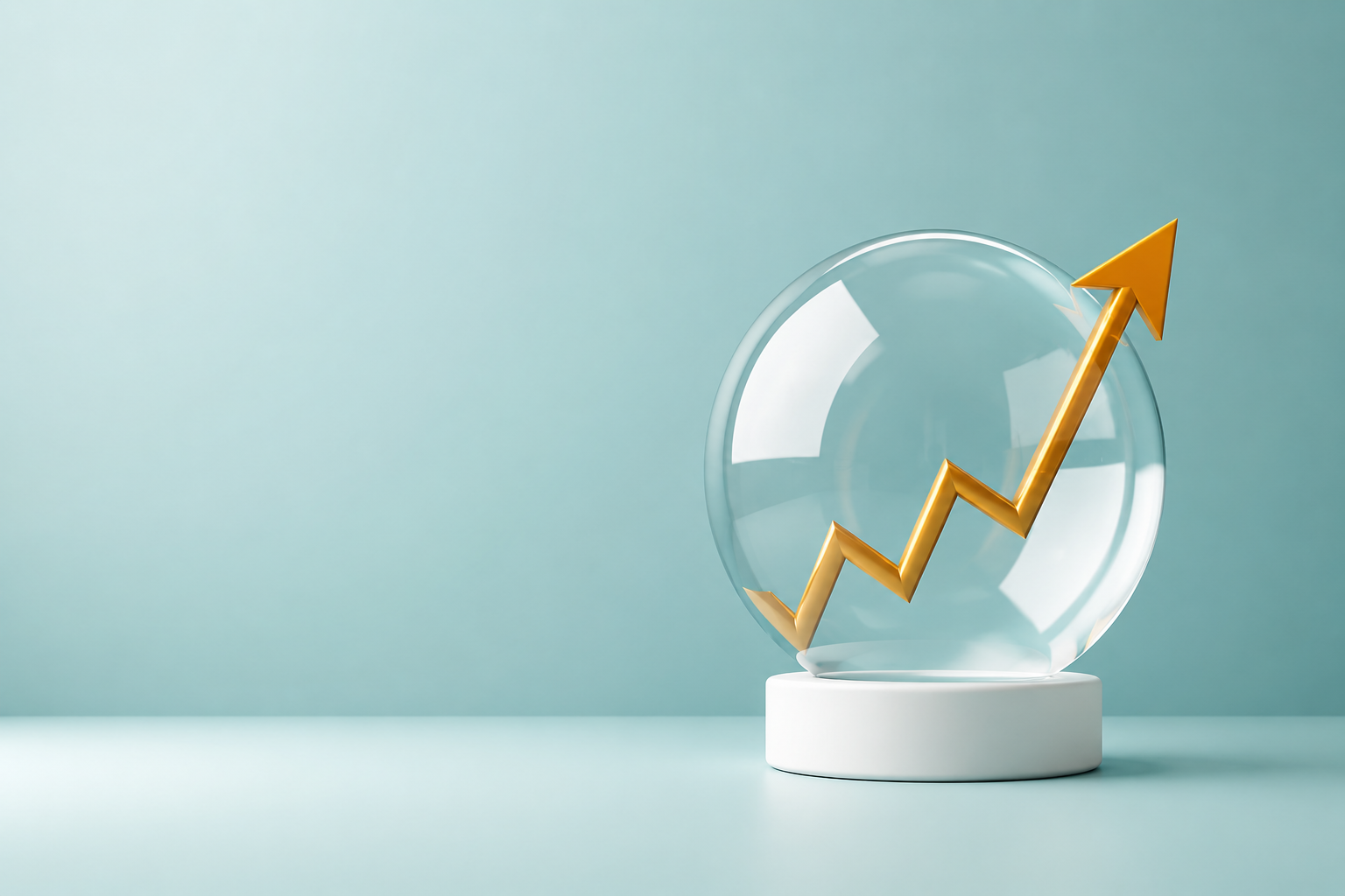 Financial growth concept with upward trend arrow representing improved profitability and performance