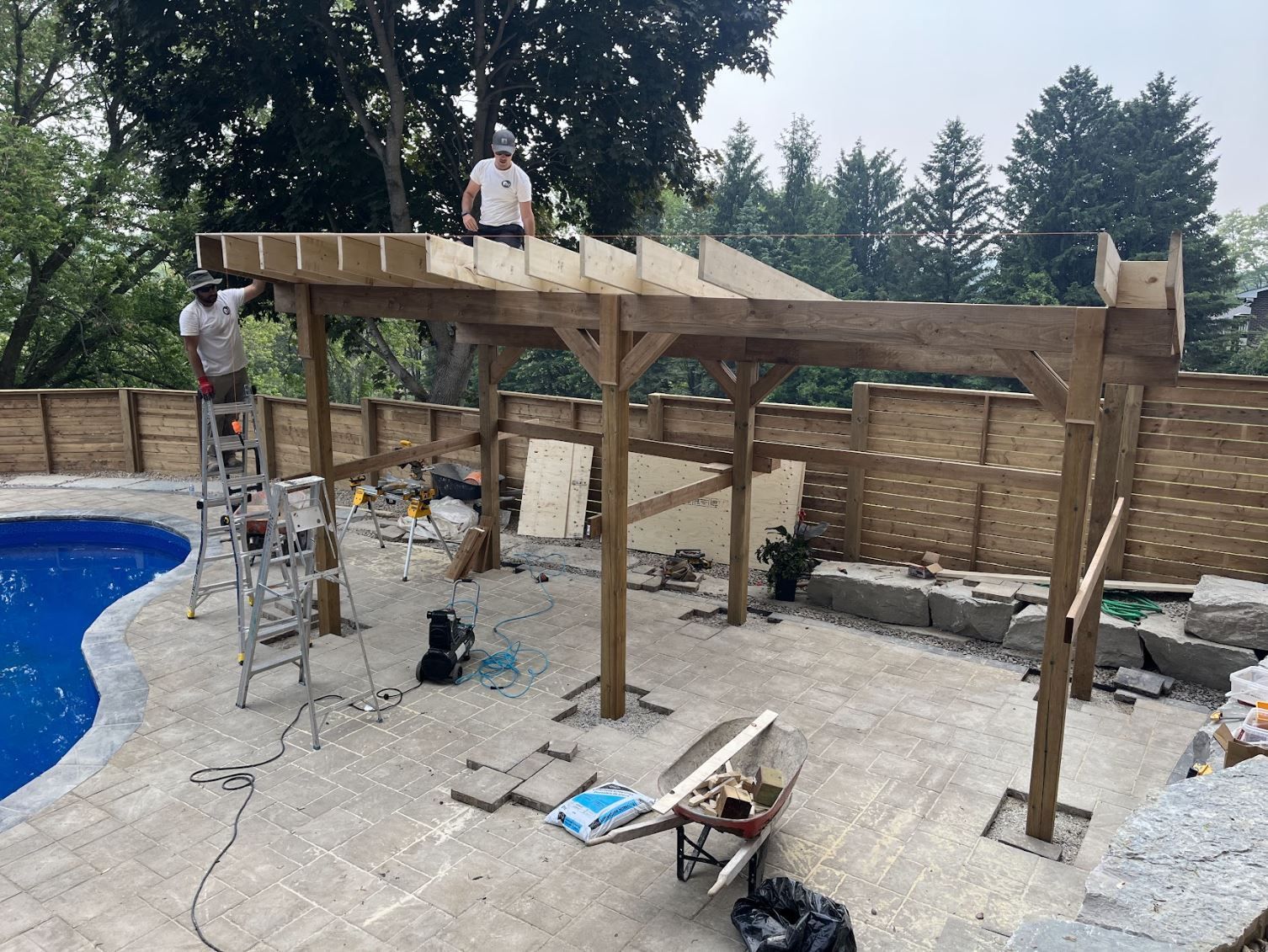 a man working on a roof