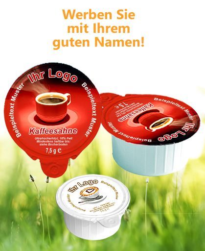 Kaffeesahne-Portionen mit Logo Kaffeesahne-Portionen mit Logo