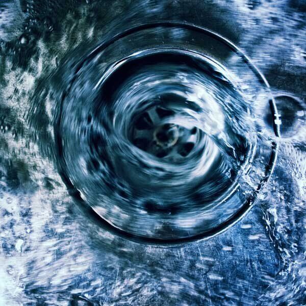water going down drain 