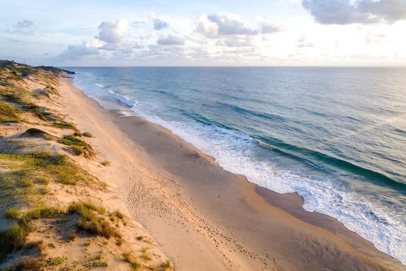 Tofo Beach is a breathtaking coastal paradise known for its golden sands, turquoise waters, incredible marine life like manta rays and whale sharks, and a rich local culture featuring fresh seafood.