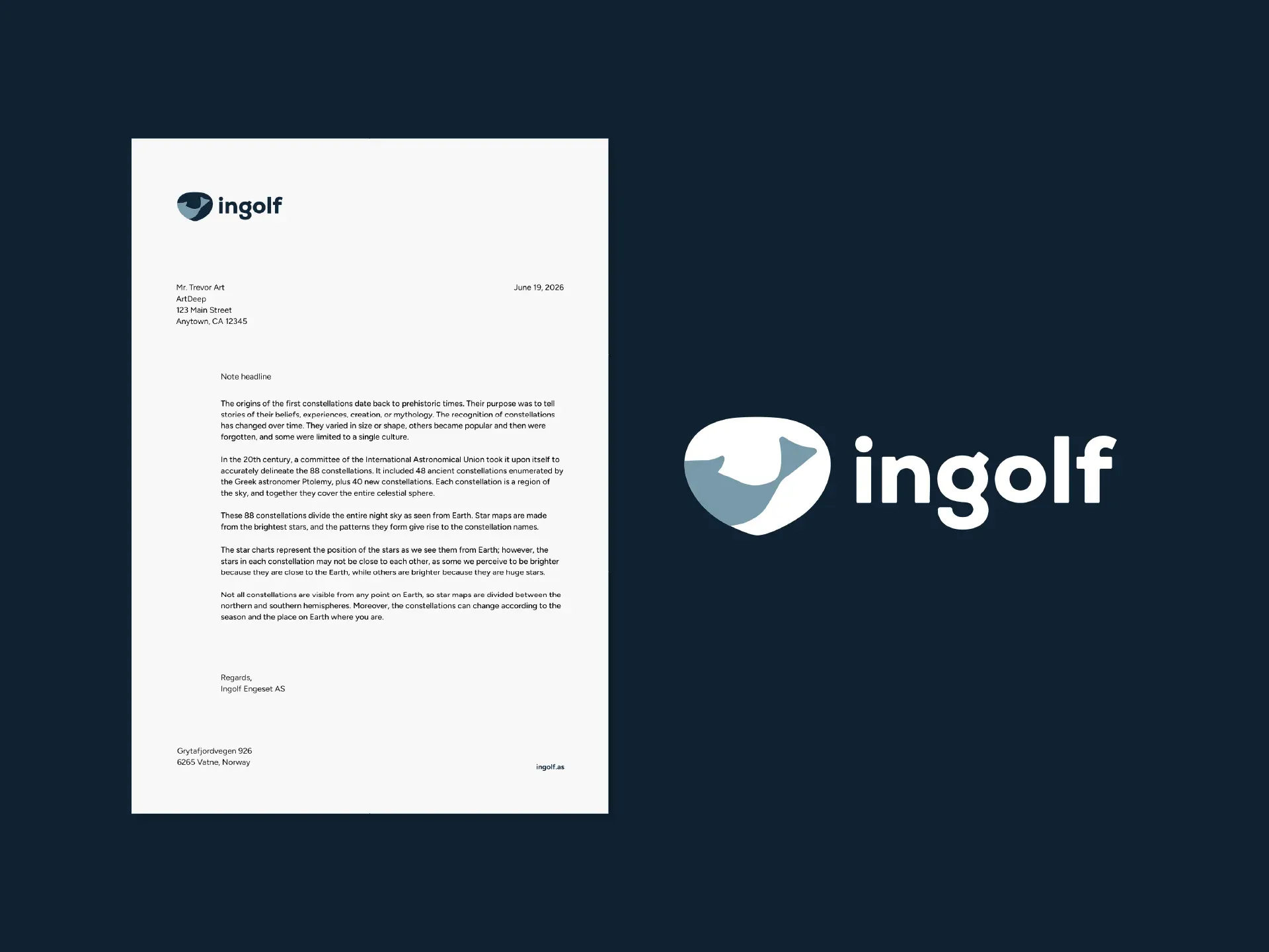 Ingolf Engeset brevark