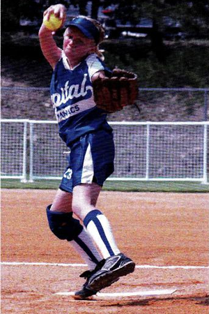 person playing softball