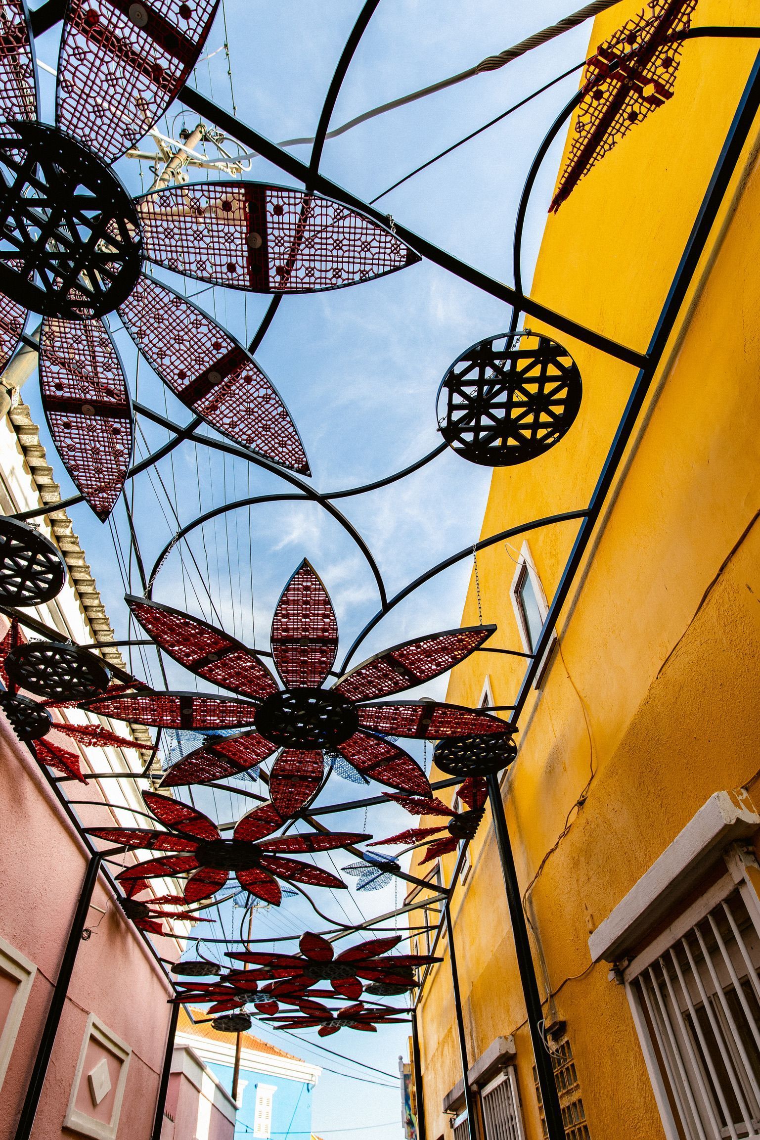 Colorful architecture and genuine island character in the Otrobanda neighborhood near Bario Hotel Curaçao