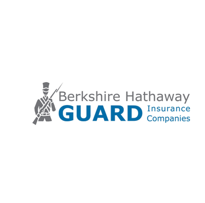 Berkshire Hathaway GUARD Insurance Companies logo in gray and blue with a guard figure icon