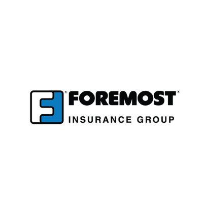 Foremost Insurance Group logo with black text and blue-and-white emblem on a white background