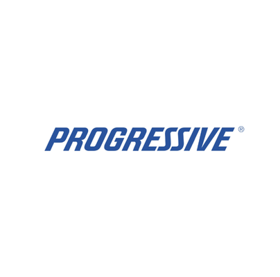 Progressive blue logo on a white background