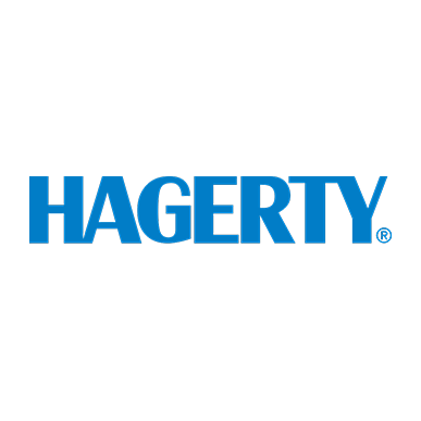 Hagerty logo in blue text on a white background
