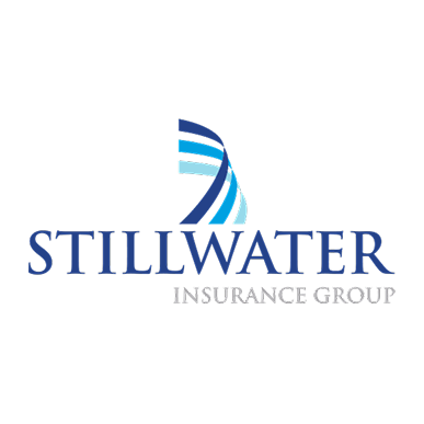 Stillwater Insurance Group logo with blue swoosh and text on white background