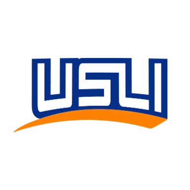 USL logo in blue with an orange swoosh underline