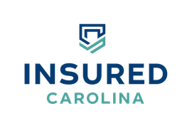 The logo for insured carolina is a blue and green logo with a shield.
