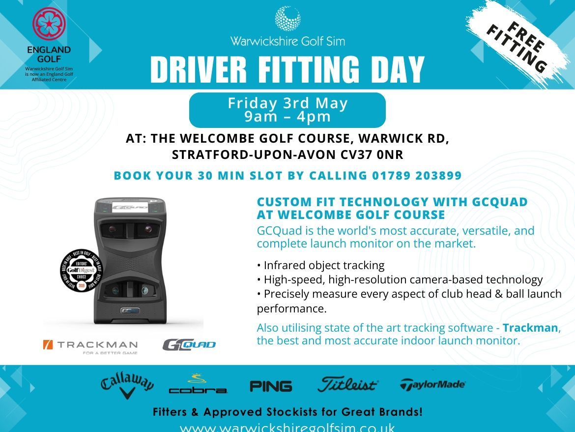 Golf Simulator, Driver Fitting, Free Event, GCQuad, Trackman, Custom Fit Technology, Warwickshire