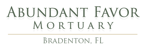 The logo for abundant favor mortuary in bradenton , florida