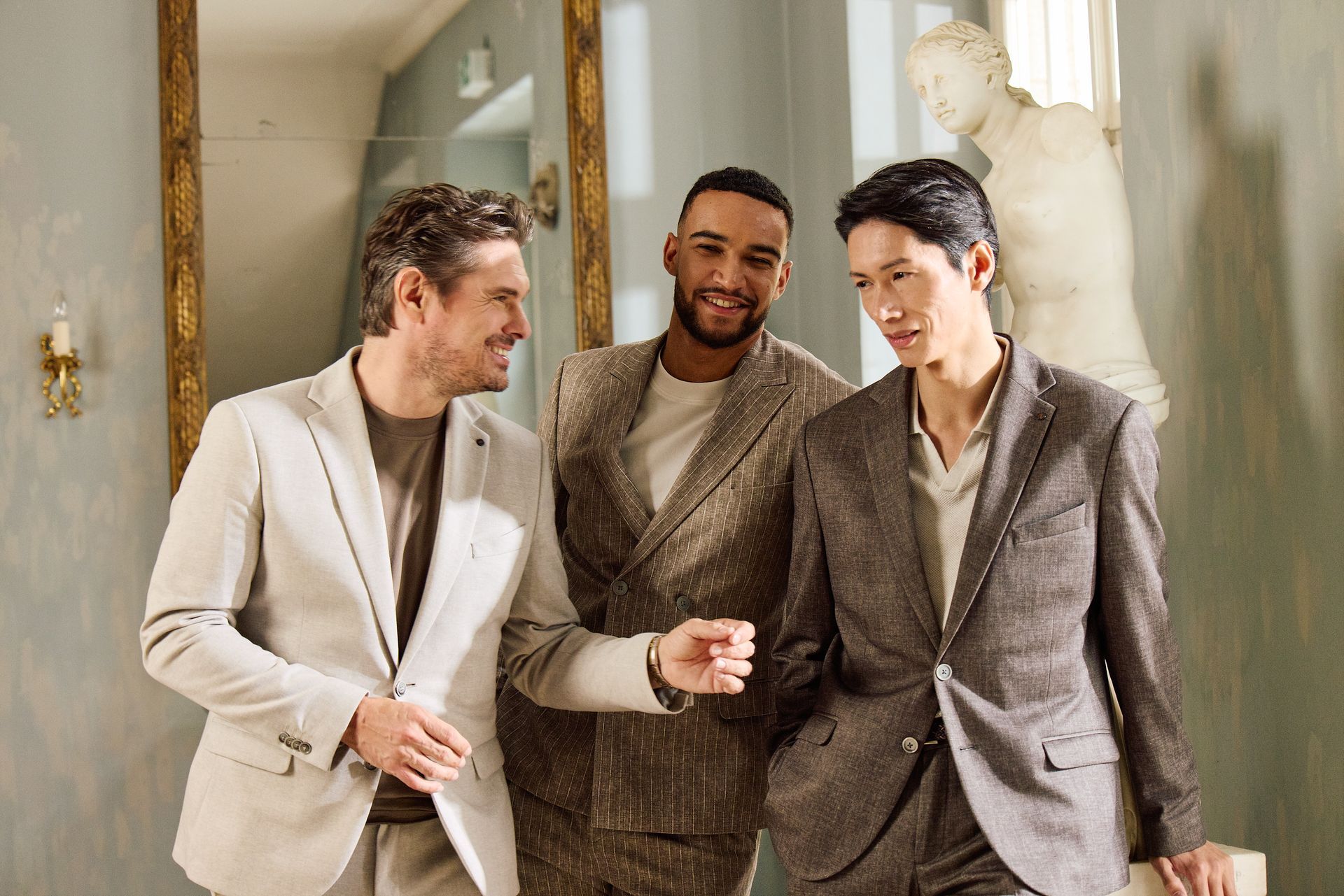 complete men's apparel being modelled