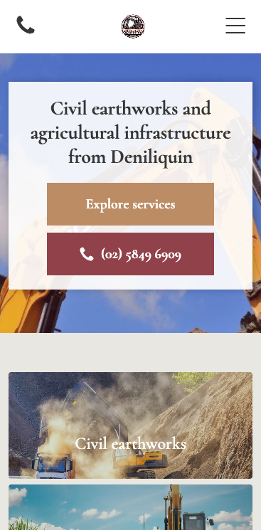 Mobile website screenshot