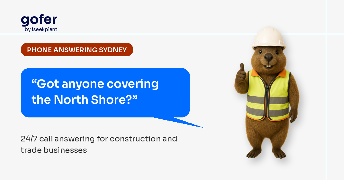 Gofer mascot in hard hat asks, “Got anyone covering the North Shore?”