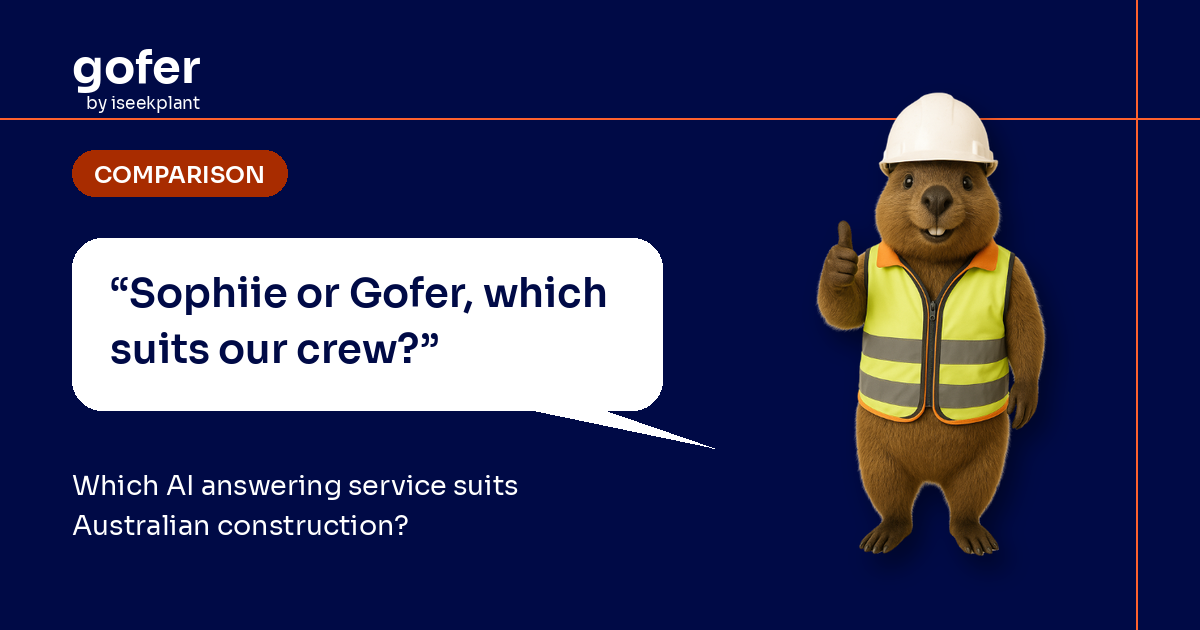 Gofer ad: cartoon construction worker says, “I need a demolition crew for next Tuesday.”