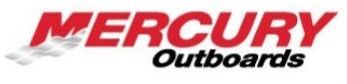 Mercury Outboards logo in red and black on a white background