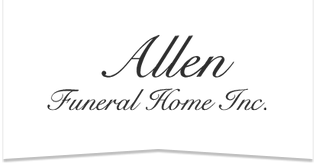 Allen Funeral Home Inc. logo in elegant black script on a white background