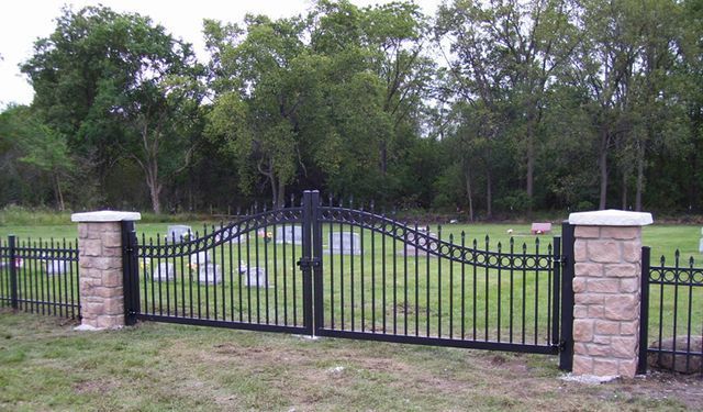 Metal Gate On Cemetery