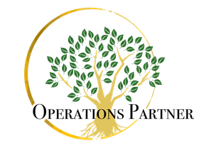 logo for Operations Partner showing a tree inside a gold circle