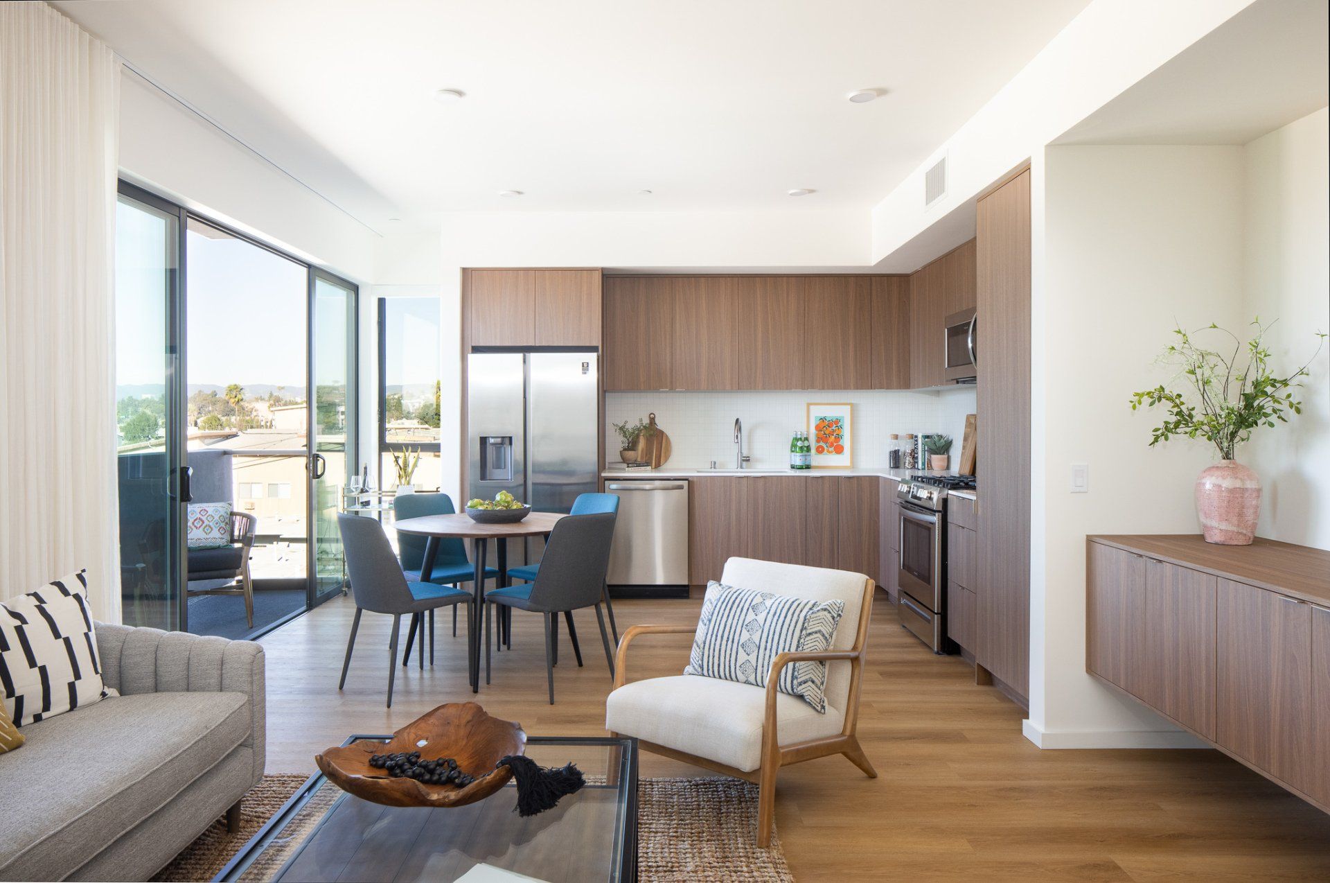 modern 2-bedroom apartment in LA Frame Downtown Culver City with bright natural light and modern interiors.