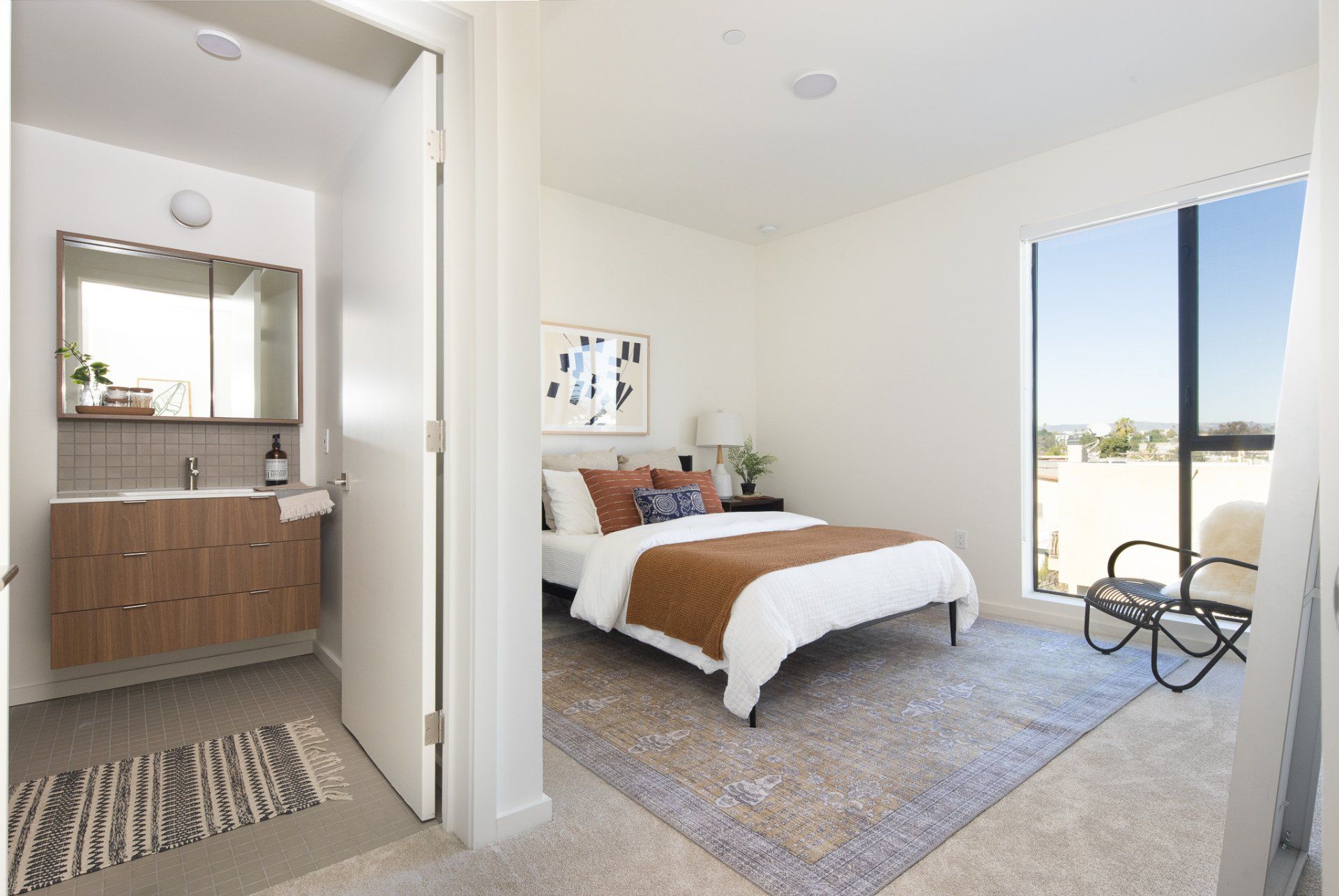 modern 2-bedroom apartment in LA Frame Downtown Culver City with bright natural light and modern interiors.