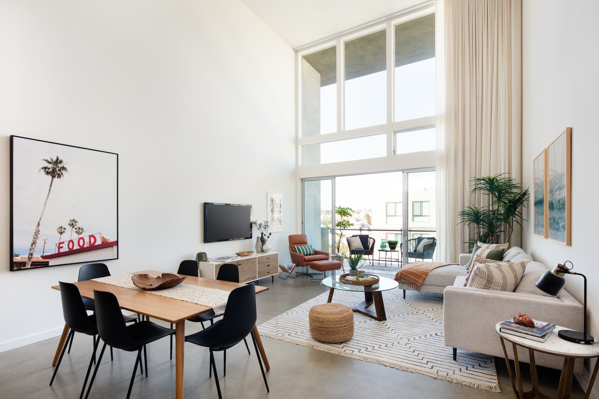 culver city loft living room