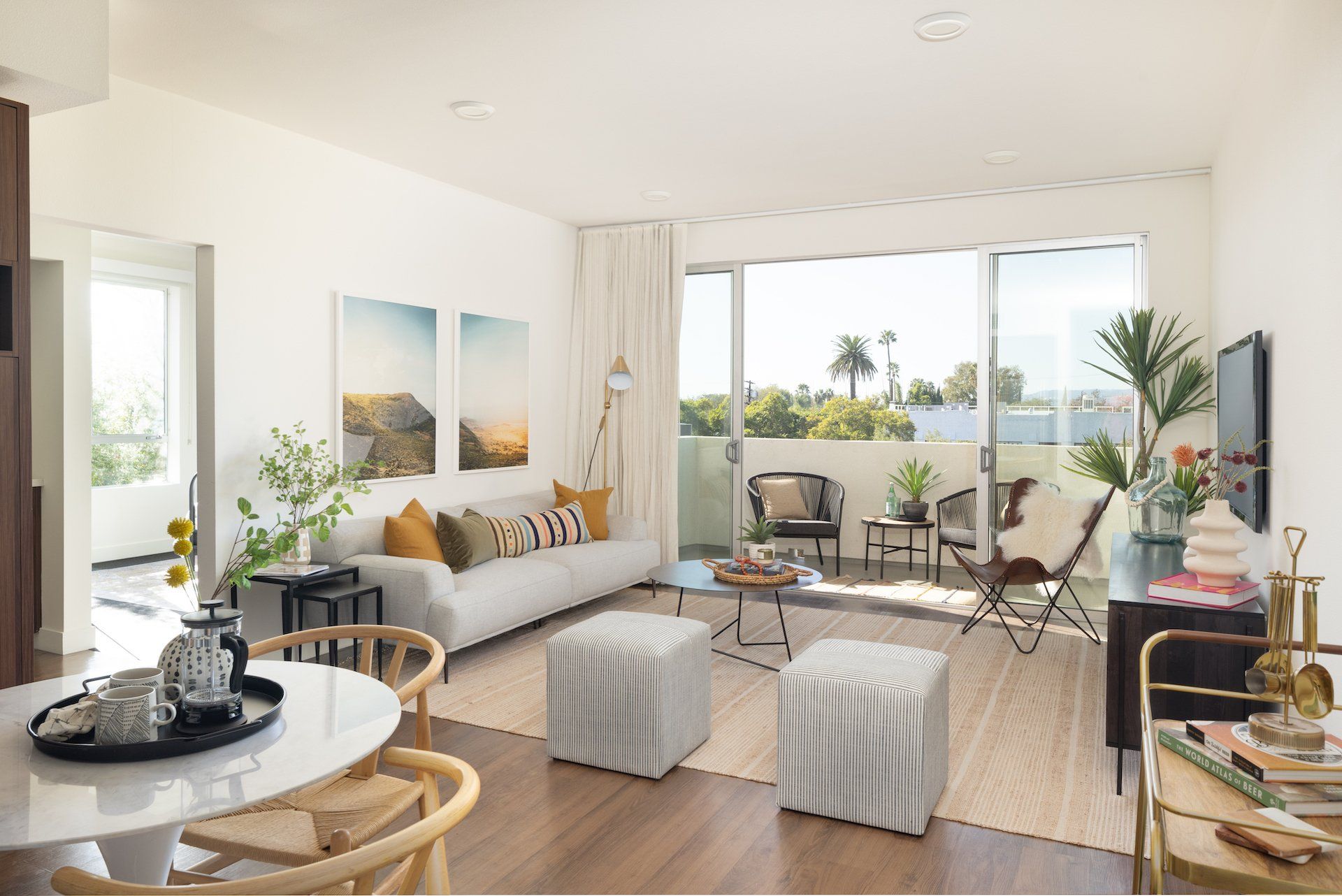 modern 2-bedroom apartments in LA Frame Melrose with bright natural light and modern interiors.