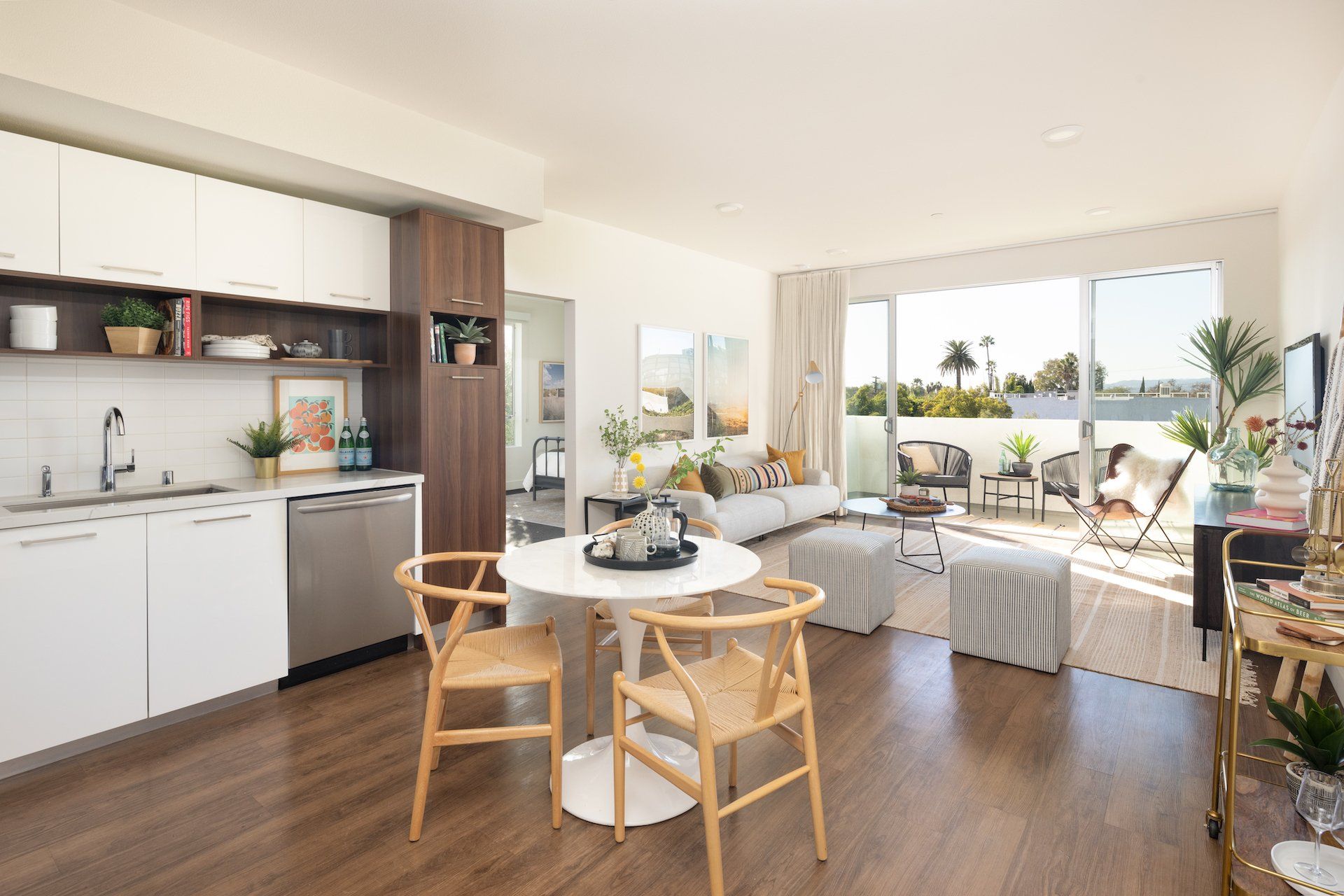 modern 2-bedroom apartments in LA Frame Melrose with bright natural light and modern interiors.