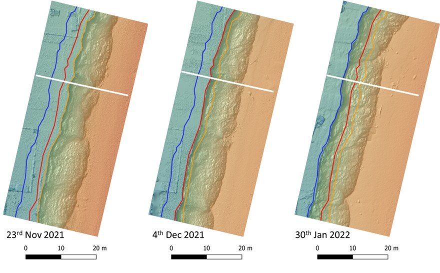 Graphic changes in coastline for engagement