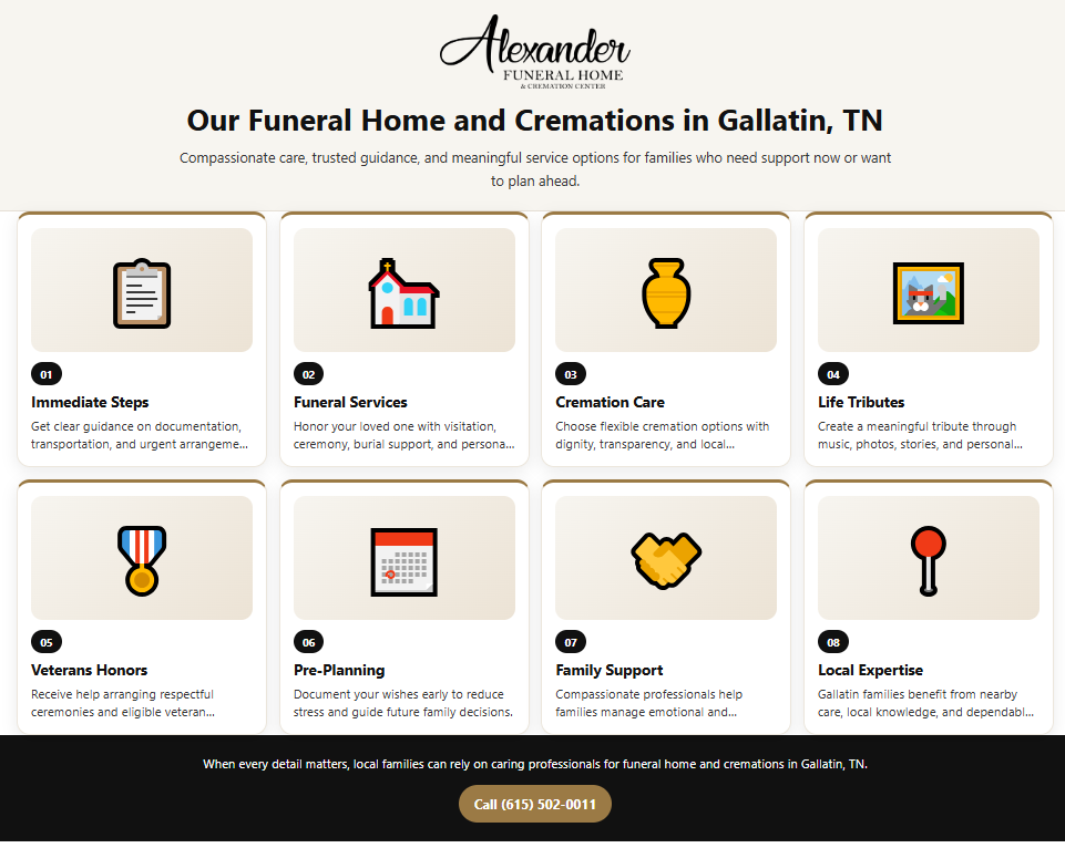 Infographic of Our Funeral Home and Cremations in Gallatin, TN