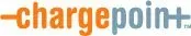 A close up of the word chargepoint on a white background